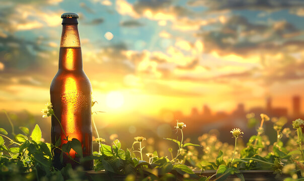 Beer for celebrations and success, images designed for advertising With space for text