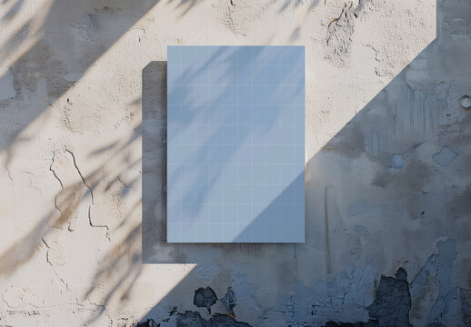 Picture Frame Mockup Against The Concrete Wall With Generative ai