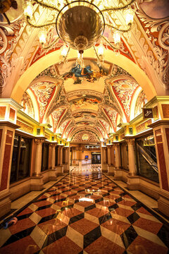 Corridors of the Venetian Hotel and Casino in Las Vegas, Nevada