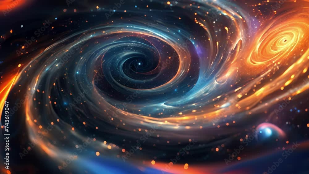 Poster celestial spheres vibrant swirls of color and light layered upon one another evoking the imagery of 