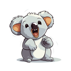 Koala isolated on white background. Cute cartoon animal. Vector illustration.