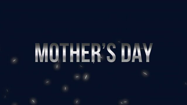 A stylish black and white image celebrating Mothers Day. The elegant text in a unique font with surrounding white dots captures the essence of this special day