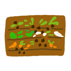 動物に被害を受けた畑のイラスト