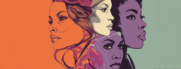 graphic image abstract diverse women pattern