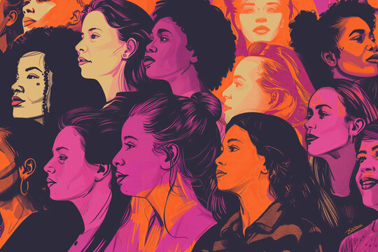 graphic image abstract diverse women pattern