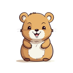 Cute hamster isolated on a white background. Vector illustration.