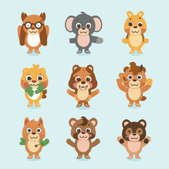 2d vector illustration for  learning cartoon character design for letters of the English language
