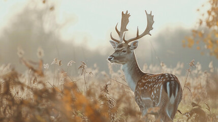 fallow deer hunting - obrazy, fototapety, plakaty