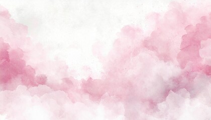 Artistic periwinkle, pink and white watercolor background with abstract cloudy sky concept. Grunge abstract paint splash artwork illustration. Beautiful abstract fog cloudscape wallpaper.