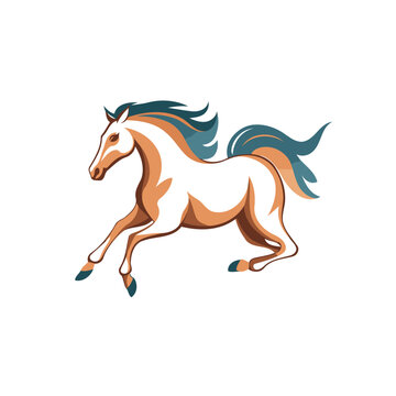 Horse icon. Vector illustration of horse isolated on white background.