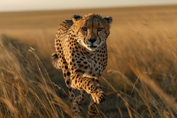 Swift cheetah sprinting across the African plains