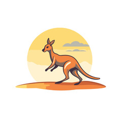 Kangaroo icon. Cartoon illustration of kangaroo vector icon for web design