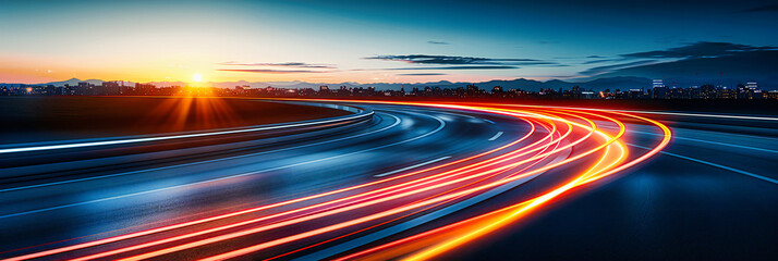Urban Night Traffic, Speed and Motion Blur, Illuminated Streets and Fast-moving City Life
