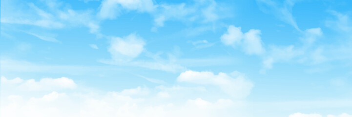White fluffy clouds in the blue sky. Sky cloud landscape background