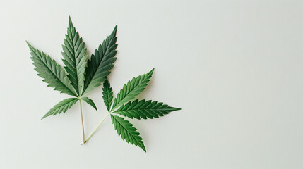 Cannabis leaf on a white background. - obrazy, fototapety, plakaty