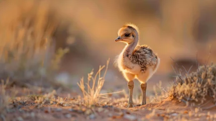 Fotobehang Little baby ostrich © Little