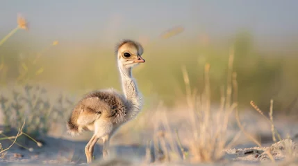 Deurstickers Little baby ostrich © Little