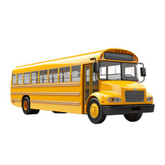 Obraz na płótnie Canvas School bus Isolated on White Background and transparent background. Ideal for use in advertising. Generative ai