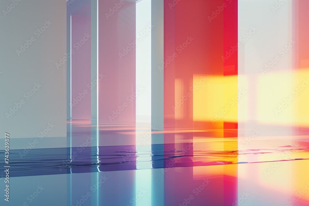 Poster abstract background with reflections and caustics. futuristic background image. created with generat