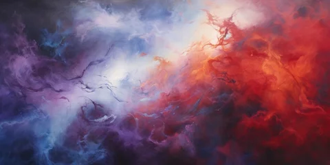 Fotobehang Cosmic Mystery: Abstract Nebula Constellation Art © miriam artgraphy