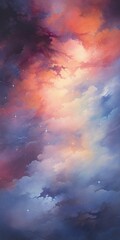 Fototapeta na wymiar Cosmic Mystery: Abstract Nebula Constellation Art