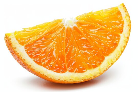 Vibrant orange slice isolated on white