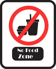 No food area sign on white background