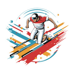 Skiing man vector illustration. isolated on a white background.