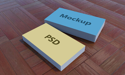 Business Card Mockup - 3D Render Business Card 3.5x 2cm Mockup	