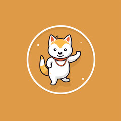 Cute cartoon dog vector icon. Cute puppy vector illustration.