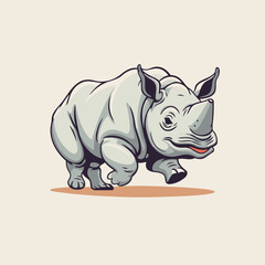 Rhinoceros vector illustration. isolated on a light background.