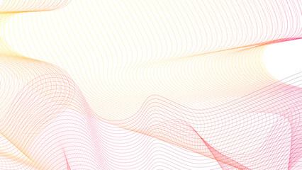 Abstract wave lines dynamic flowing colorful light isolated background. - obrazy, fototapety, plakaty