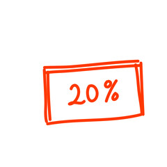 Doodle Discount Sign Icon