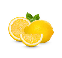 Fresh lemon isolated on transparent background (.PNG)
