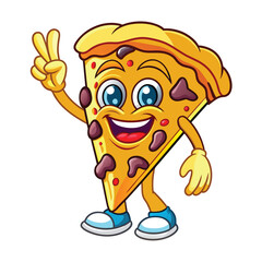 cartoon character pizza vector