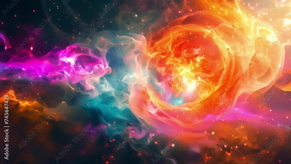 Poster delve into the mysteries of quantum mechanics with this abstract visual where seemingly disparate el