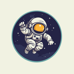 Astronaut in space. Vector illustration of astronaut in space.