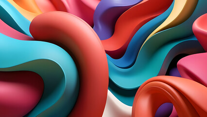 Obraz premium abstract background, colorful soft, elegant waves, smooth curves and lines