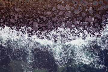 Waves crushing on rough stone coast line of Inishmore, Aran islands, county Galway, Ireland....