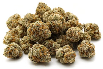 marijuana buds isolated on white