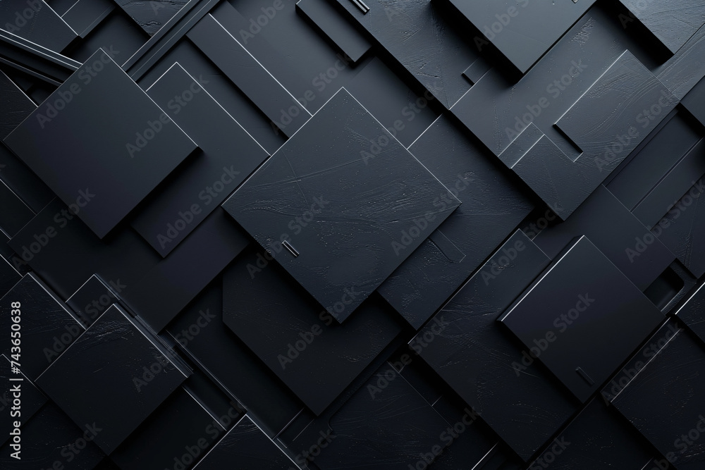 Poster dark angled view of a black textured design with subtle highlights