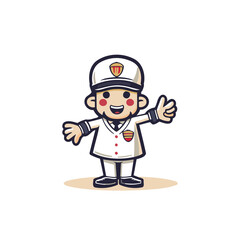 Chef Cartoon Mascot Character Vector Icon Illustration Design.