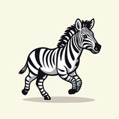 Zebra. Vector illustration of a zebra on a light background.