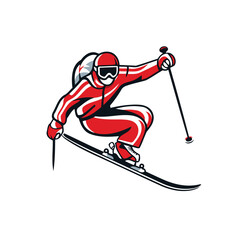 Skiing. skier. winter sport. vector illustration.