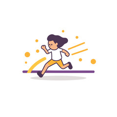 Running man flat color vector icon. Athlete in a hurry. Isolated cartoon illustration