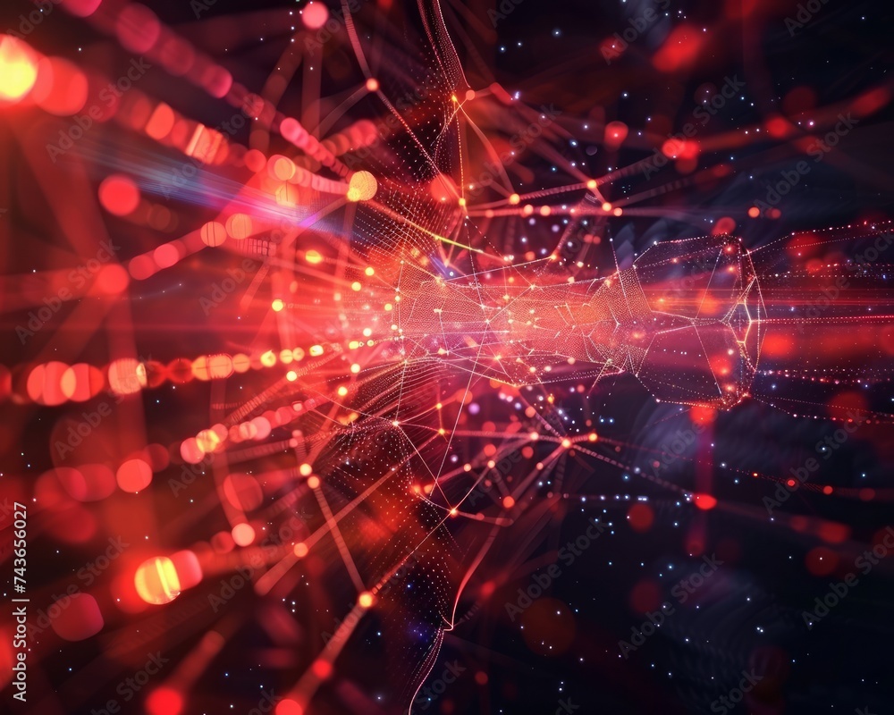 Poster abstract digital connectivity network background with glowing nodes