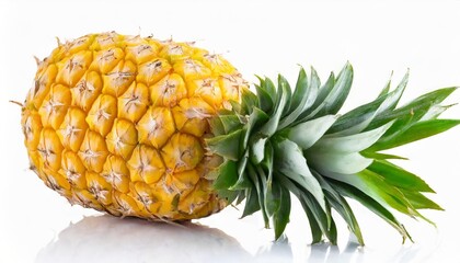 ripe yellow pineapple isolated on a white background