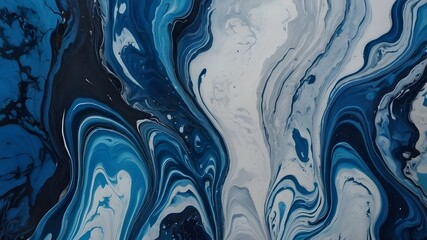 Marble ink colorful. Blue marble pattern texture abstract background. can be used for background or wallpaper - obrazy, fototapety, plakaty