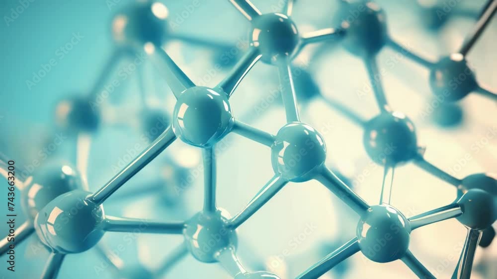 Poster detailed view of structure with multiple spheres