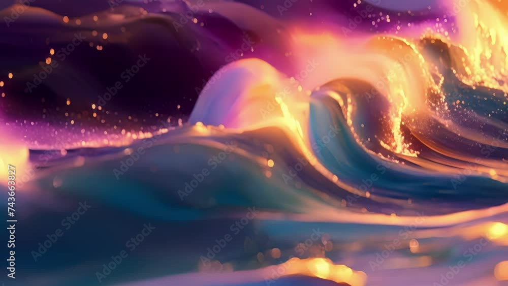 Poster an everchanging canvas of shimmering opalescent waves each one capturing the imagination and stirrin